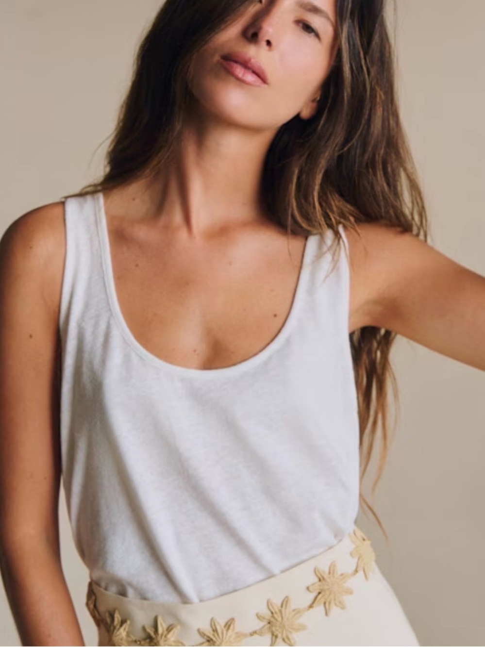 Sezane Ecru John Tank Top XXS